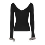 Kristal Gebreide Top Giuseppe Di Morabito , Black , Dames