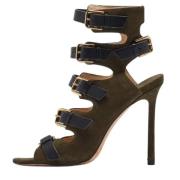 Pre-owned Leather sandals Jimmy Choo Pre-owned , Green , Dames