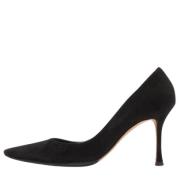 Pre-owned Suede heels Manolo Blahnik Pre-owned , Black , Dames