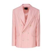 Roze Linnen Dubbel-Borst Jas Andamane , Pink , Dames