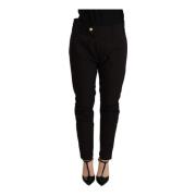 Zwarte Baggy Broek met Rits Sluiting Cycle , Black , Dames