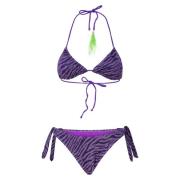Bikini Set met Dierenprint en Kant 4Giveness , Purple , Dames