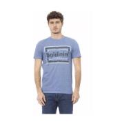 Lichtblauw Trend T-Shirt met Frontprint Baldinini , Blue , Heren