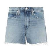 Rauwe Fray Denim Shorts Frame , Blue , Dames