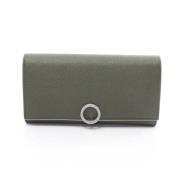 Pre-owned Leather wallets Bvlgari Vintage , Green , Dames