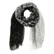 Zwart Wit Wol Fringed Sjaal Hindustrie , Black , Heren