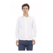 Witte Slim Fit Italiaanse Kraag Shirt Baldinini , White , Heren