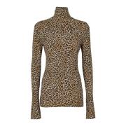 Stijlvolle longsleeve schildpadhals top Norma Kamali , Brown , Dames