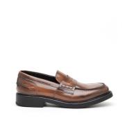 Bruin Leren Loafer Memory Foam Zool Alexander Hotto , Brown , Heren