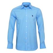 Poplin Overhemd voor Casual en Zakelijk U.s. Polo Assn. , Blue , Heren