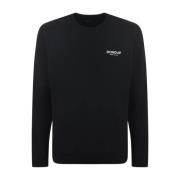 Zwarte Crewneck Logo Sweater Katoen Dondup , Black , Heren