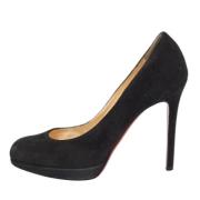 Pre-owned Suede heels Christian Louboutin Pre-owned , Black , Dames