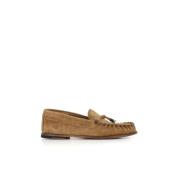 Beige Suède Mocassin met Strikdetail Alexander Hotto , Beige , Dames