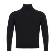 Luxe Zwarte Cashmere Sweater Colombo , Black , Heren