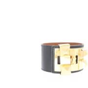 Pre-owned Leather bracelets Hermès Vintage , Black , Dames