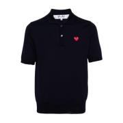 Rode Hart Polo Sweater Comme des Garçons Play , Blue , Heren