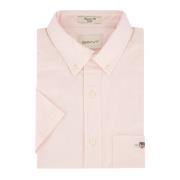 Casual roze overhemd korte mouw Gant , Pink , Heren