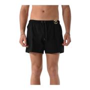 Zwemboxershorts met logoplaquette Moschino , Black , Heren