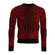 Leopard Crew Neck Pullover Sweater Dolce & Gabbana , Multicolor , Here...