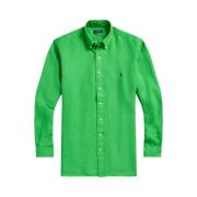 Casual Groen Linnen Overhemd Ralph Lauren , Green , Heren