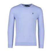 Lichtblauwe Trui Slim Fit Ronde Hals Ralph Lauren , Blue , Heren