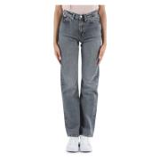 High Rise Straight Jeans Calvin Klein Jeans , Gray , Dames