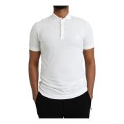 Kroon Patch Polo T-Shirt Dolce & Gabbana , White , Heren