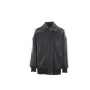 Zwarte Oversized Leren Jas Alexander McQueen , Black , Dames