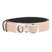 Elegant New Bisque Leren Riem Salvatore Ferragamo , Pink , Dames