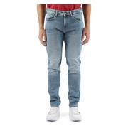 Slim Taper Jeans Vijf Zakken Calvin Klein Jeans , Blue , Heren