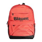 Rode Polyester Rugzak met Laptopvak Blauer , Red , Heren