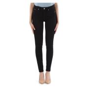 High Rise Skinny Jeans Vijf Zakken Calvin Klein Jeans , Black , Dames