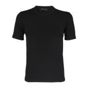 Casual Katoenen T-shirt voor Mannen Roberto Collina , Black , Dames