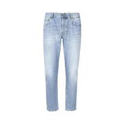 Blauwe Slim Fit Stretch Katoen Jeans Dondup , Blue , Heren