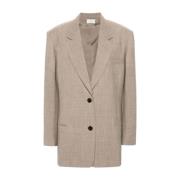 Taupe Ivory Melange Marina Jacket The Row , Gray , Dames