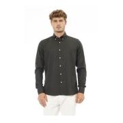 Groene Katoenen Button-Down Shirt Baldinini , Black , Heren