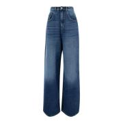 Wijde pasvorm Denim Jeans met Logopatch Icon Denim , Blue , Dames