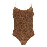 Animalier Monokini Bruin Zee Kleding Fisico , Brown , Dames