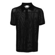 Zwart Mesh Design Polo Shirt Courrèges , Black , Heren