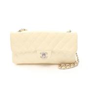 Pre-owned Leather chanel-bags Chanel Vintage , Beige , Dames