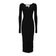 Elegant Curved Neck Dress Remain Birger Christensen , Black , Dames
