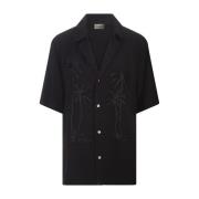 Zwarte Ralm Shirt met Palm Borduurwerk P.a.r.o.s.h. , Black , Dames