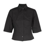 Popeline Overhemd Seventy , Black , Dames