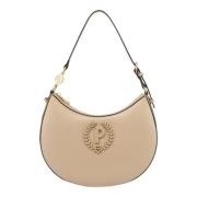 Beige Hobo Tas met Bloem Bedel Pollini , Beige , Dames