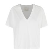 Basis V-hals T-shirt Loulou Studio , White , Dames