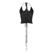 Ruched Halter Top Christopher Esber , Black , Dames