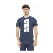 Blauw Katoenen T-Shirt met Stijlvolle Voorkant Print Baldinini , Blue ...