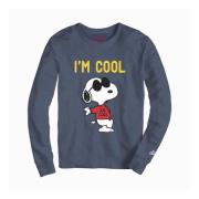 Snoopy I'M Cool Sweatshirt MC2 Saint Barth , Blue , Heren