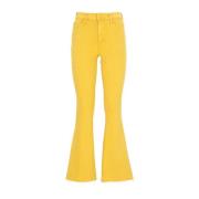 Gele Hoge Taille Katoenen Jeans Mother , Yellow , Dames
