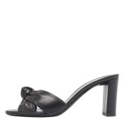 Pre-owned Leather sandals Yves Saint Laurent Vintage , Black , Dames